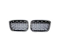 KMLONG 2pcs Car Front Bumper Grill, Fit For, X3 G01 G08 X4 G02 2018-2020 Diamond Trim Racing Grilles Grille Accessories vehicle front bumper grille cover(All Silver)