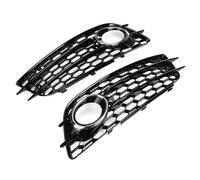 KMLONG 2PCS Car Front Fog Light Grille Cover Honeycomb Fog Lamp Grill fit For A4 B8 S-Lines S4 Bumper 2008-2012 8K0807681C 8K0807682C vehicle front bumper grille cover(Chrome)