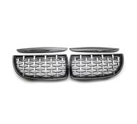 KMLONG ABS Car Front Hood Grille Diamond Style Meteor Fit For 3 Series E90 E91 2005-2008 vehicle front bumper grille cover(Black sliver)