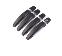 KMLONG Car Door Handle Cover Trim Fit for Opel, Corsa D Corsa E 2006-2014 Fit for Vauxhall, Chrome Black Stickers Styling Accessories Outside Door Handle Trim Cover(Black)