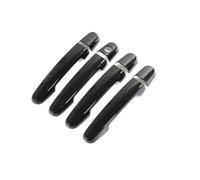 KMLONG Car Door Handle Cover Trim Fit for Toyota, Aygo MK2 2015-2018 Gloss Black Chrome Styling Car Accessories Outside Door Handle Trim Cover(Black 0 Button)