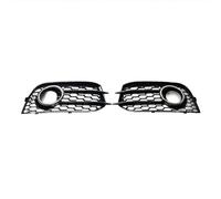 KMLONG Car Fog Light Lamp Cover Honeycomb Mesh Hex Front Grille Grill Fit For A1 8X 2010-2014 8X0807681A 8X0807682A vehicle front bumper grille cover(Chrome black)