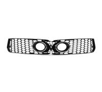 KMLONG Car Fog Light Lamp Grill Cover Honeycomb Hex Front Grille Grill Fit For A5 S-Line S5 B8 RS5 2008 2009 2010 2011 2012 vehicle front bumper grille cover(Chrome black)
