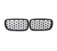 KMLONG Car Front Bumper Double Grilles Diamond Model For X5 X6 M F15 F16 F85 F86 2014-2017 vehicle front bumper grille cover(Black)