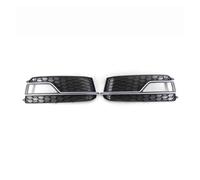 KMLONG Car Front Bumper Grill, Fit For S5, A5 S-Line 2013-2016 8T0807681K 8T0807682K Honeycomb Mesh Fog Light Grille Cover vehicle front bumper grille cover(Chrome black)