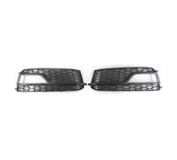 KMLONG Car Front Bumper Grill, Fit For S5, A5 S-Line 2013-2016 8T0807681K 8T0807682K Honeycomb Mesh Fog Light Grille Cover vehicle front bumper grille cover(Black)
