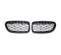 KMLONG Car Front Bumper Grill Grilles Diamond Style Racing Grille Fit For 5 Series F10 F11 F18 520 523 525 530i M5 2010-2017 vehicle front bumper grille cover(Black and Silver)