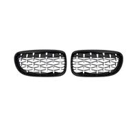 KMLONG Car Front Bumper Grille, Fit For, 3-Series E90 E91 2009-2012 Racing Grill Diamond Style Grills Replacement Parts vehicle front bumper grille cover(Black Frame Silver)