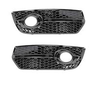 KMLONG Car Front Bumper Grille, Fit For Q5, 2009-2012 Fog Lamp Racing Grills With Chrome Strip Replacemment Accessories Fog Light Cover vehicle front bumper grille cover(Black)