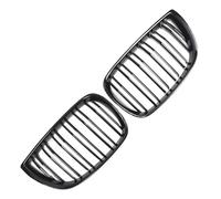 KMLONG Car Front Grill, Fit For, E81 E87 120d 120i 130i 2004-2006 Auto ABS Double Slat Grilles Grille Racing Grills Gloss Black Grille vehicle front bumper grille cover