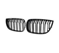 KMLONG Car Front Grill, Fit For, E81 E87 120d 120i 130i 2004-2006 Auto ABS Double Slat Grilles Grille Racing Grills Gloss Black Grille vehicle front bumper grille cover