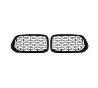 KMLONG Diamond Car Front Bumper Grille Racing Grill Fit For X2 F39 2018 2019 2020 2021 2022 vehicle front bumper grille cover(Black Silver)