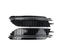 KMLONG Front Bumper Fog Lamp Grille, Fit For A6, 4G C7 2012-2015 Car Honeycomb Fog Light Grill Covers 4G0807681 4G0807682 vehicle front bumper grille cover(Chrome Silver)