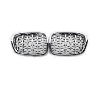 KMLONG Front Grille, Fit For, E39 51137005837 51137005838 Double Slat Sport Style Diamond vehicle front bumper grille cover(Silver)