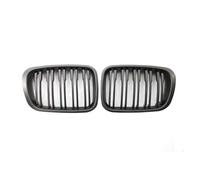 KMLONG Front Grille, Fit For, E46 4 Doors 1998-2001 Car Styling Double-line Style Slat Style Grill vehicle front bumper grille cover(Matt black)