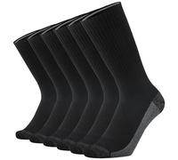 KMM Cotton Moisture Wicking Heavy Duty Work Boot Cushion Crew Socks Men 10 Pack (Black + Grey)