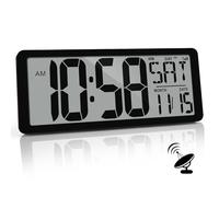KMMKGG (4.6" Numbers 15 Inch Large Digital Wall Clock Battery Operated-Never Needs Setting!-Easy to Read Numbers-Easy Set-Up Auto DST