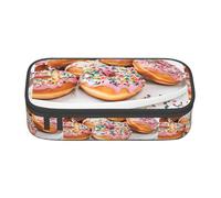 KMNHBGF (Christmas Donuts) Zipper Pouch Organizer Travel Box Organizer Bag For Men Women Adult, Black, One Size, Fashion