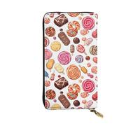 KMNHBGF (Colorful Sweet Lollipop Cupcake Donut) Long Wallet For Men And Women Handheld Leathers Wallet Cash Bag Card Holder Zipper Pocket Multiple Compartments , Colorful Sweet Lollipop Cupcake
