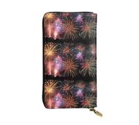 KMNHBGF (Explosion Firework 3d) Long Wallet For Men And Women Handheld Leathers Wallet Cash Bag Card Holder Zipper Pocket Multiple Compartments , Explosion Firework 3D, One Size