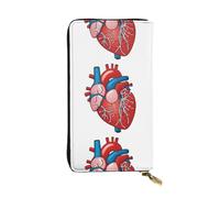 KMNHBGF (Human Anatomy Heart Chart) Long Wallet For Men And Women Handheld Leathers Wallet Cash Bag Card Holder Zipper Pocket Multiple Compartments , Human Anatomy Heart Chart, One Size