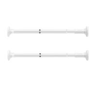 KMOCEPLY 50-80cm Extendable Shower Curtain Tension Pole Shower Curtain Rail Curtain Rod Sturdy No Drilling Telescopic Pole Stainless Steel Tension Rods Adjustable Clothes Rail Pole (2Pcs White)