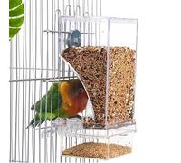 KMOCEPLY Automatic Bird Feeder No Mess Bird Feeders Automatic Parrot Feeder Drinker Spill And Splash-Proof Automatic Bird Feeder Acrylic Transparent Seed Food Container Birds Cage Accessories (1 Pack)