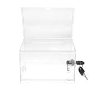 KMOCEPLY Clear Plastic Suggestion Box with Lock - Acrylic Voting Recommendation Box (1 Pack)