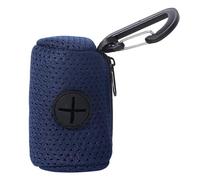 KMOCEPLY Dog Poop Bag Holder With Zipper - Mesh Fabric Attachment for Pet Waste Dispenser - Hangable for Picking Up Poo While Walking, Hiking (Blue)