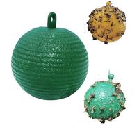 KMOCEPLY Fruit Fly Traps Sticky Fruit Fly Trap Ball Multifunction Flying Insects Trap Citrus Shaped for Fruit Fly Hoverfly Gnat Fly Traps for Plant Insect Fruit Fly Catcher Sticky Trap (Green)