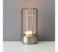 KMOCEPLY LED Crystal Lantern Table Lamp Portable Metal Cordless Rechargeable Lamp USB Rechargeable Touch 3 Colors Dimmable Table Lamp Decorative Night Light for Bedroom Bar Camping (Silver)