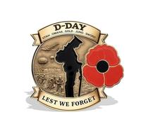 KMOCEPLY Limited Edition D-Day 80th Anniversary Commemorative Badge 80th Anniversary D-Day Badge D-Day Commemorative Badge Honour The Brave Heroes of History Unwavering Courage (OPP)