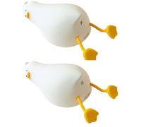 KMOCEPLY Lying Flat Duck Night Light LED Squishy Duck Lamp Cute Light Up Duck Soft Silicone Nursery Night Lamp with Touch Control Dimmable Soft Silicone Cute Baby Night Light Bedroom Lamps (2 Pack)