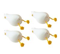 KMOCEPLY Lying Flat Duck Night Light LED Squishy Duck Lamp Cute Light Up Duck Soft Silicone Nursery Night Lamp with Touch Control Dimmable Soft Silicone Cute Baby Night Light Bedroom Lamps (4 Pack)