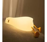 KMOCEPLY Lying Flat Duck Night Light LED Squishy Duck Lamp Cute Light Up Duck Soft Silicone Nursery Night Lamp with Touch Control Dimmable Soft Silicone Cute Baby Night Light Bedroom Lamps (1 Pack)