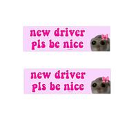 KMOCEPLY Nice Driver Car Sticker New Driver Please Be Nice New Driver Please Be Nice Funny Meme Sticker Self Adhesive Learner Driver Sticker for Car Student Sticker Student Driver Window Cling (2Pcs)