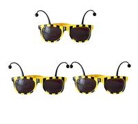 KMOCEPLY Party Glasses Bee Costume Accessories Bumble Bee Sunglasses Animal Funny Glasses Bee Sun Glasses for Halloween Carnival Costumes Ladies Bee Costume Adult Sunglasses Black Yellow (3Pcs)