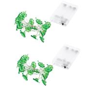 KMOCEPLY St Patrick’s Day Decorative String Lights Three Leaf Shamrock with Lucky Clover Shamrock Irish Fairy LED Light 10 Feet 40 Green Color LEDs Battery Operated with 8 Flashing Modes (2Pcs)