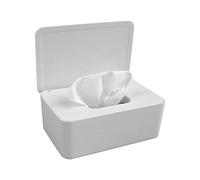 KMOCEPLY Wipes Dispenser Case Baby Wet Wipes Dispenser Box Wet Wipes Storage Box with Lid Tissue Box Holder Rectangular Nappy Box Organiser Storage Nappy Box Organiser Storage for Office (White)
