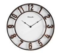 Kmok 16-Inch Silent Wall Clock - Battery Operated, Non-Ticking Round Clock with Large Numbers, Brushed Bronze Finish, Decorative Indoor for Home, Office, School