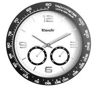 Kmok 40.5 cm Indoor Silent Wall Clock, Modern Round Plastic Clock with 3D Raised Numbers, Battery Operated Easy to Read Home Office Decor, White