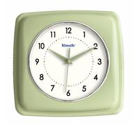 Kmok 9 Inch Retro Square Wall Clock - Battery Operated Silent Non-Ticking Decorative Clock for Home, Office, Kitchen, Bedroom, Bathroom, Living Room & School (Pastel Green)