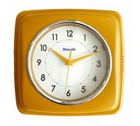 Kmok 9 Inch Retro Square Wall Clock - Battery Operated Silent Non-Ticking Decorative Clock for Home, Office, Kitchen, Bedroom, Bathroom, Living Room & School (Mustard Yellow)