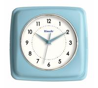 Kmok 9 Inch Retro Square Wall Clock - Battery Operated Silent Non-Ticking Decorative Clock for Home, Office, Kitchen, Bedroom, Bathroom, Living Room & School (Pastel Blue)