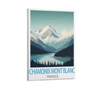 KmoNo Chamonix Mont Blanc France Vintage Travel Posters 12x18inch(30x45cm) Poster Decor Painting Canvas Wall Art Living Room Poster Bedroom