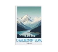 KmoNo Chamonix Mont Blanc France Vintage Travel Posters 12x18inch(30x45cm) Poster Decor Painting Canvas Wall Art Living Room Poster Bedroom