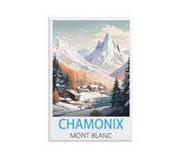 KmoNo Chamonix Mont Blanc Vintage Travel Posters 08x12inch(20x30cm) Wall Decor Painting Canvas Wall Art Living Room Poster Bedroom