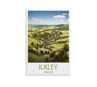 KmoNo Ilkley England Vintage Travel Posters 20x30inch(50x75cm) Wall Decor Painting Canvas Wall Art Living Room Poster Bedroom