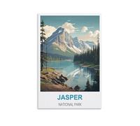KmoNo Jasper National Park Vintage Travel Posters 12x18inch(30x45cm) Wall Decor Painting Canvas Wall Art Living Room Poster Bedroom