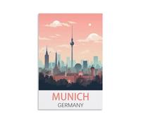 KmoNo Munich Germany Vintage Travel Poster 08x12inch(20x30cm) Poster Decor Painting Canvas Wall Art Living Room Poster Bedroom